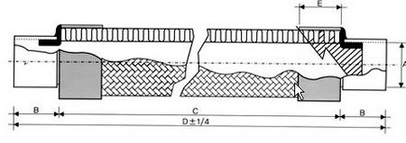 Виброгаситель, 2-1/8", BC-VE-12, чертёж габаритных размеров