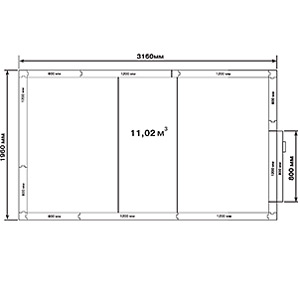 Схема, размеры Холодильная камера КХН-11,02