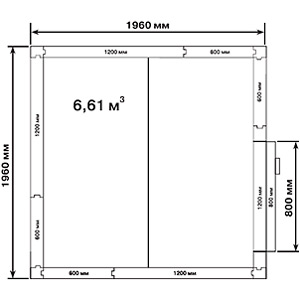 Схема, размеры Холодильная камера КХН-6,61